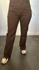 B.S. Wide leg/ high waist jeans bruin