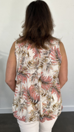 Ballon top old leaves ecru