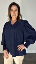 Blouse Emma met pofmouw marine