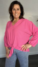 Top met strik CREPE fuchsia
