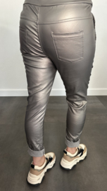 Joggjeans Leatherlook coating zilver/taupe