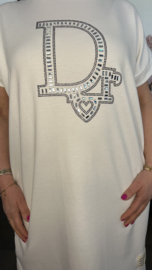 Sweaterdress Dianne bling Ecru