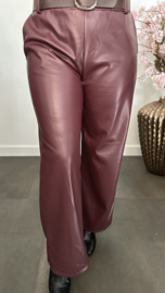 Lederlook pantalon natasja Bordeaux