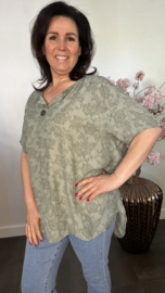 Blouse Silvi flowers Army