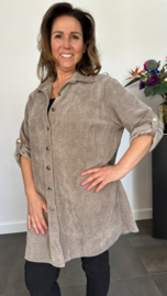 Baby rib blouse taupe