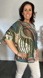 Blouse Selma met strikjes Army