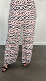 Broek met wijde pijp diamant roze