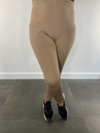 Legging met fleece gevoerd taupe/camel