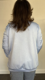 Sweater met gesmokte mouwen ijsblauw