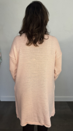 Gebreide trui Anna met ketting roze