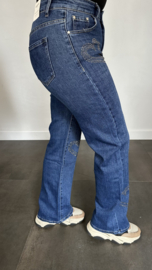 Redberry Jeans wide leg met glitter hart