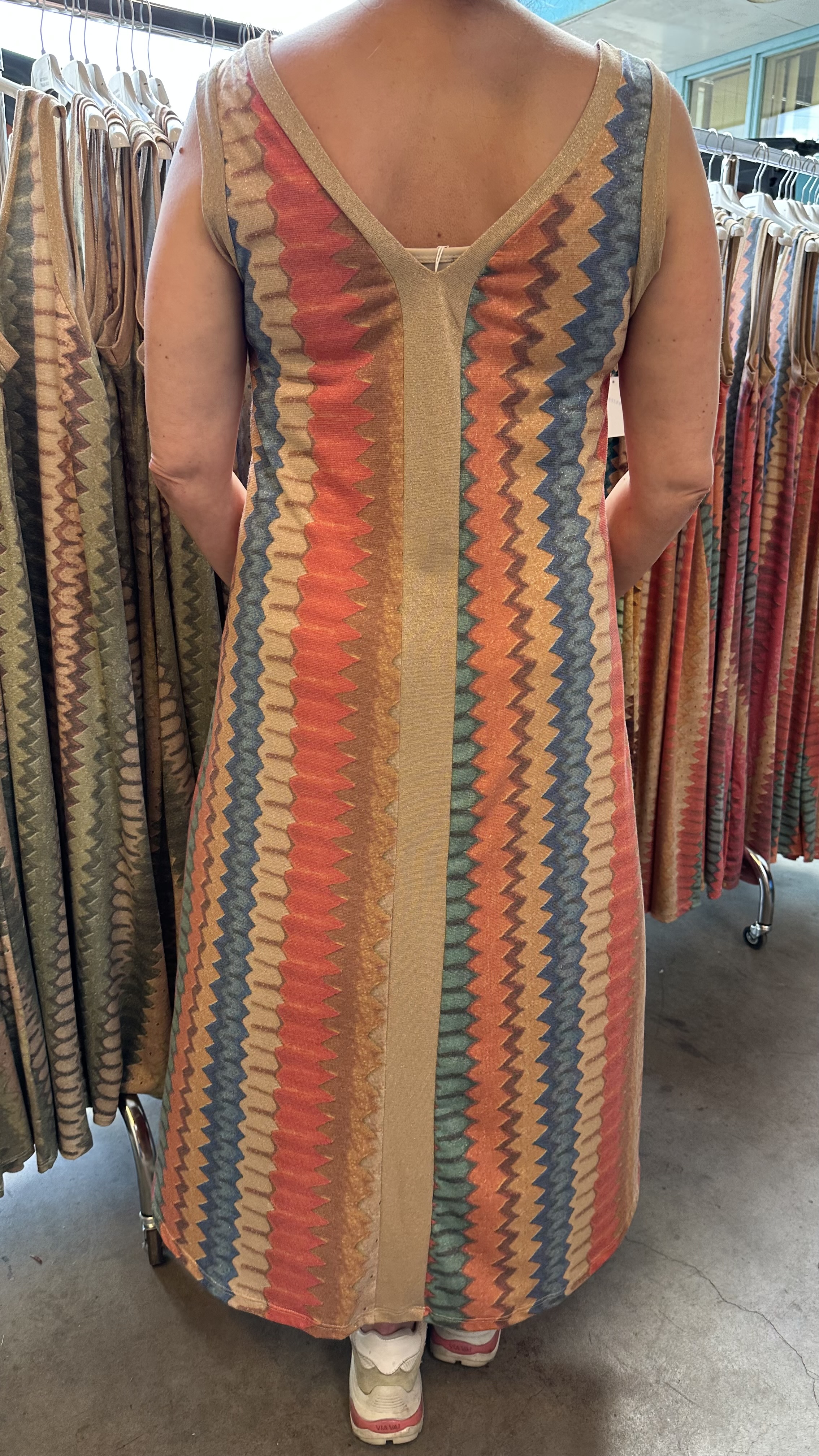 Jurk Vianna koraal/ blauw