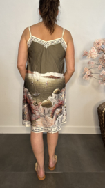 Jurk satijnlook Santorini Army