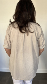Geborduurde blouse Belle zand