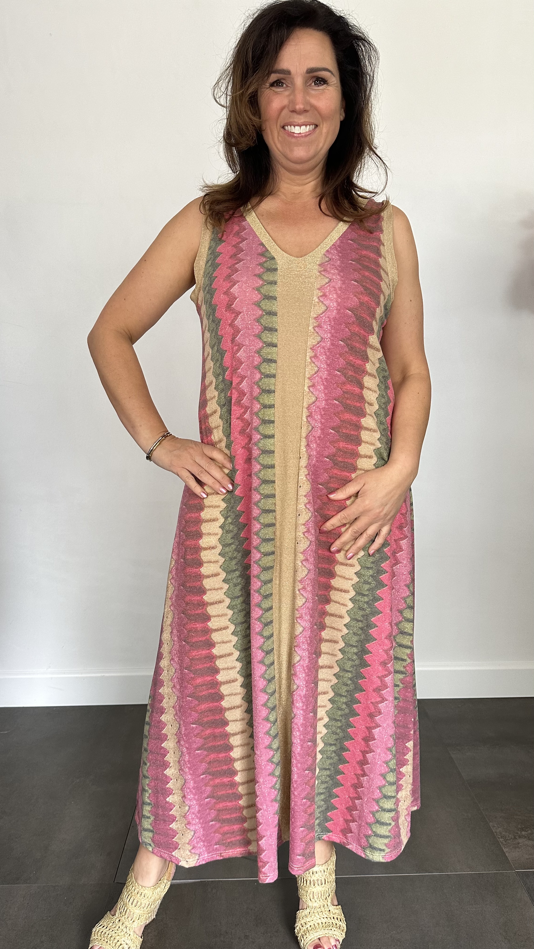 Jurk Vianna fuchsia/ groen