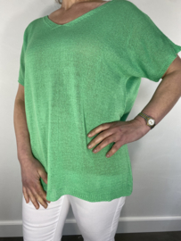 Gebreid truitje Kimmy met korte mouw lente groen