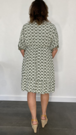 Korte jurk Lola met elastiek army