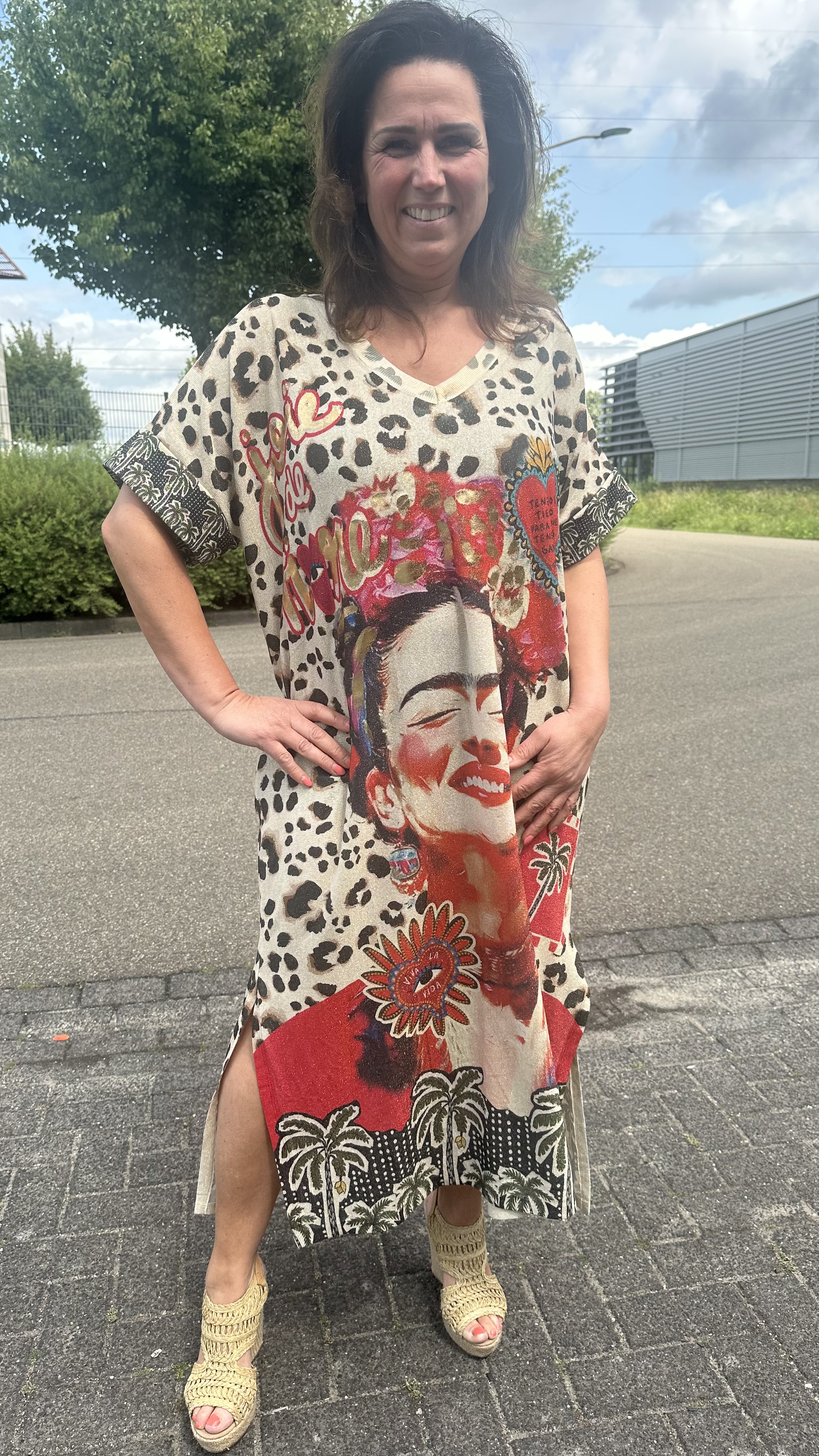 Jurk Inez panter/bloemen +SIZE