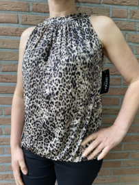 Halter top luipaard beige/zwart