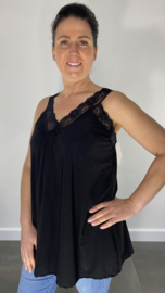 Hemd met kant travel zwart