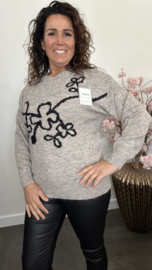 Gebreide trui Fleur Taupe