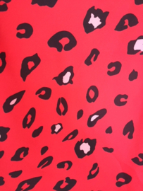 Satijnen top panter rood SALE