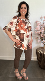 Blouse Fleur gebloemd Choco