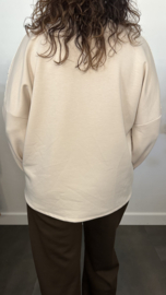 Sweater met kant en pailletten Zand