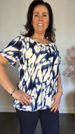 Ballon shirt met elastiek new flames blauw