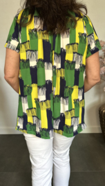 Shirt met koord travel Franjers groen