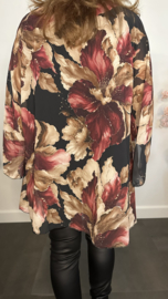 Voile blouse Camellia gebloemd Zwart