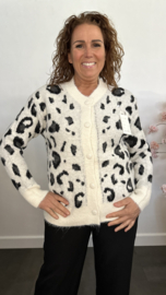 Gebreid vest Panter Ecru