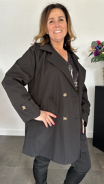 Trenchcoat gevoerd zwart