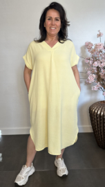 Jurk Maya +Size boter geel