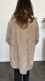 Baby rib blouse taupe