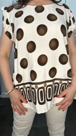 Top Dotty met ruche Beige