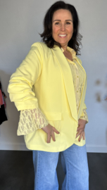 Blazer Marjan met gesmokte mouw geel