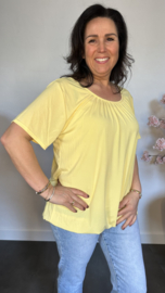 Ballon shirt travel met elastiek geel