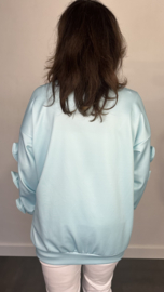 Sweater met strikken op de mouw +SIZE mint