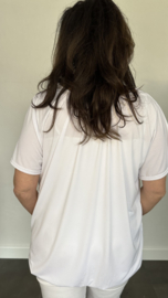 Ballon shirt travel met elastiek wit