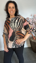 Blouse Selma met strikjes Zwart