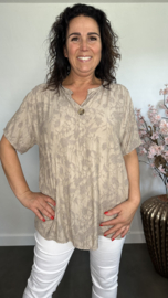 Blouse Silvi flowers Taupe