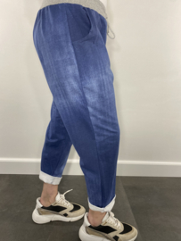 Joggingbroek denim blauw +size