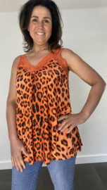 Hemd met kant black panter oranje
