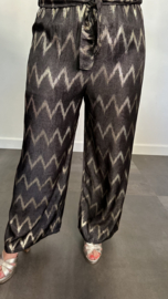 Palazzo broek golden zigzag zwart SALE