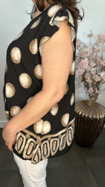 Top Dotty met ruche Zwart