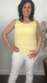 Hemd met brede schouderband ribbel Geel