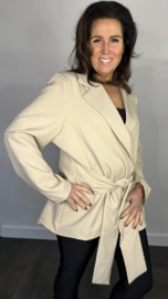 Blazer met strik +SIZE zand SALE