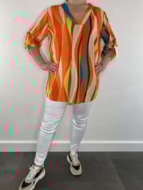 Blouse flames oranje