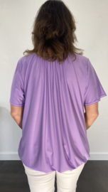 Ballon shirt travel met elastiek lila